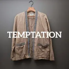 【美品】TEMPTATION 刺繍付きベージュカーディガン