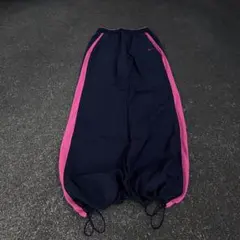 00s nike wide nylon pants y2k teck ネイビー