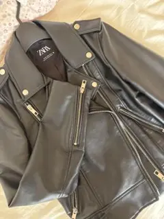 ZARA ブラック ライダースジャケット