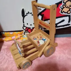 キティ 木製 カタカタ おしぐるま 手押し車 サンリオレトロ 1989 1976年 サンリオ 昭和レトロ 手押し車 カタカタ ハローキティ