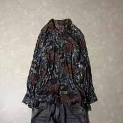 d.i.a. ダイヤ ペイズリー シフォン 長袖シャツ フェイクレイヤード
