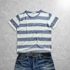 00s border knit tee blue white melangeのサムネイル