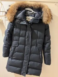 PYRENEX ネイビー ダウンジャケット ファー付き