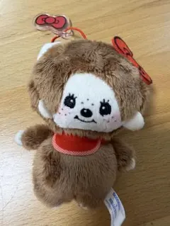 モンチッチ×ハローキティ　おそろいアクリルチャーム付きマスコット