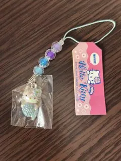 ハローキティ根付けストラップ 海がスキ ブルーマーメイド - メルカリ