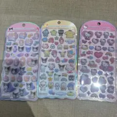 【正規品】コットンパフィーシール　サンリオ キティ, マイメロディ、クロミ