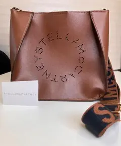 【美品】ステラマッカートニーパンチングロゴショルダーバッグブラウン茶色/ファラベのサムネイル