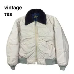70s Ideal 中綿 ブルゾン 襟ボア ジャケット ベージュ Mのサムネイル