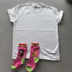 MINI-K ホワイト Tシャツ M サイズ　靴下15-16のサムネイル