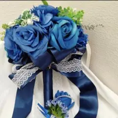 ウェディングブーケ　ブートニア　花束　前撮り　造花