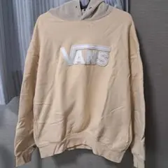 VANS フード付きクリーム色パーカー