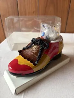 ゴルフシューズ型 置き物 ティー付き ゴルフ小物入れ 箱付き