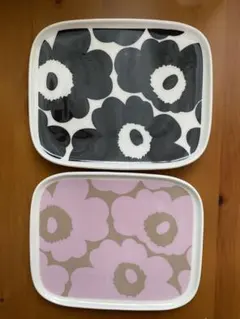marimekko 花柄 長方形皿 2枚セット