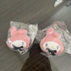 マイメロディ　ぬいぐるみチャーム　マイメロ　ピンク(リボン)2点セット　ガチャ
