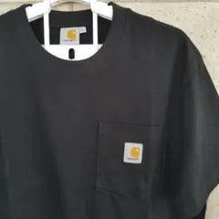新品 カーハート 半袖 Tシャツ 胸ポケットロゴ メンズ Lサイズ 黒 ブラック