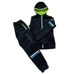 【UMBRO】フード付きジャージセットアップ ブラック/ライム/冬/裏起毛