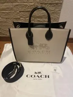 COACH トートバッグ ベージュ ブラック