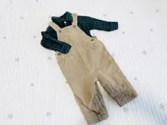 GAP コーデュロイサロペット/シャツセット 6-12m/70cm