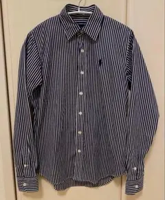 美品☆RALPH LAUREN SPORT ストライプシャツ 長袖 ネイビーのサムネイル