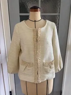 ノーカラー　ジャケット　M