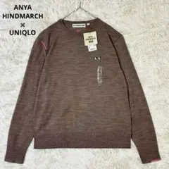 タグ付　ユニクロ × アニヤハイアンドマーチ　メリノクルーネックセーター　M 茶