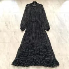 美品✨ロイスクレヨン ボウタイ ロングワンピース ボタニカル ドット