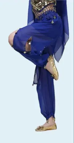 ベリーダンス ハーレムパンツ アラジンパンツ ブルー濃青