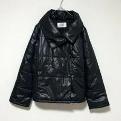 M282 スペッチオ　中綿ジャケット　ブルゾン　アウター　黒　ビッグカラー　光沢