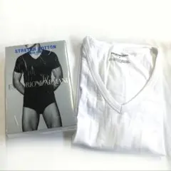 エンポリオアルマーニ Vネック シャツ ホワイト M 肌着 Tシャツ