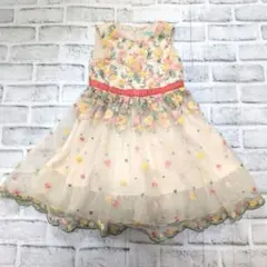 最終✨️TOCCA ドレス ワンピース キッズ 100 花柄刺繍 ノースリーブのサムネイル