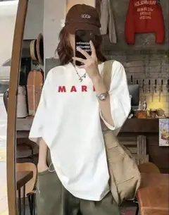 美品☆MARNI風　SHEIN ロゴTシャツ ホワイト 半袖