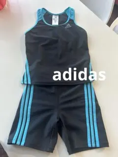 adidas タンクトップとショートパンツ セット 黒/青