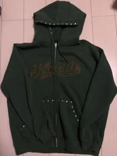 スタッズ付き フルジップパーカー