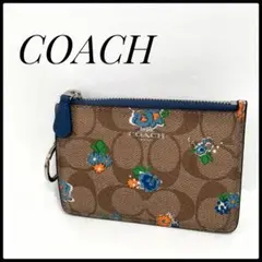 美品♡ コーチ シグネチャー フローラルプリント キーリング付 コインケース