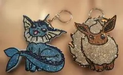ポケモン　シャワーズ、ブースター　セット ビーズキーホルダー