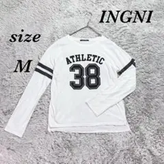 INGNI イング (M) 長袖カットソー フロントロゴ コットン混 薄手のサムネイル