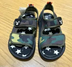 新品　タグ付　ミキハウス　ダブルビー　迷彩　星　サンダル　16cm