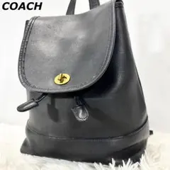 COACH オールドコーチ シボ革 リュックサック 黒 イタリア製 4911