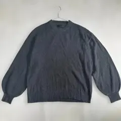 【美品】CLEL クレイル ルーズ 畦編み ニット セーター チャコール Sのサムネイル