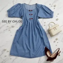 【希少】SEE BY CHLOE シーバイクロエ♡ゆったりデニムワンピースのサムネイル