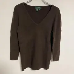 POLO RALPH LAUREN ブラウン Vネック リブセーター Mのサムネイル