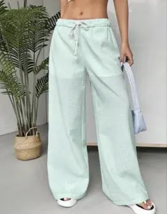 SHEIN ストライプ 圧縮 ドローストリング ルーズフィット パンツ