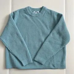 UNIQLO ウォッシャブルソフトニットクルーセーター 長袖セーター ブルー M
