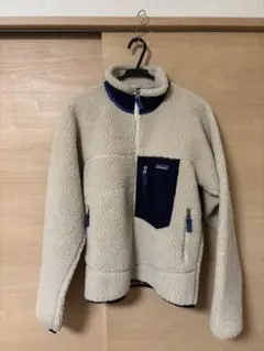 patagonia フリースジャケット XS ベージュ/ネイビー
