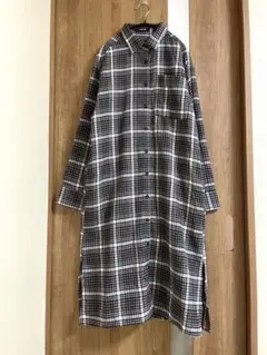 AS KNOW AS PINKYチェック柄ロングシャツワンピース F サイズ感L