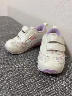 アシックスキッズ スクスク 花柄パープル14.5