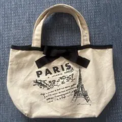 PARIS エッフェル塔柄 キャンバス ミニトートバッグのサムネイル