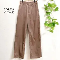 コーデュロイストレートパンツ　ブラウン　L コルザ　ハニーズ　ナチュラル　くすみ