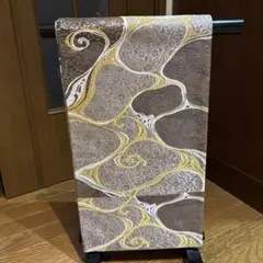 つ*ね様 波模様 袋帯 ブラウン ゴールド　六通