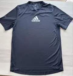 adidas アディダス Tシャツ メンズM ブラック 美品 ロゴ スポーツ